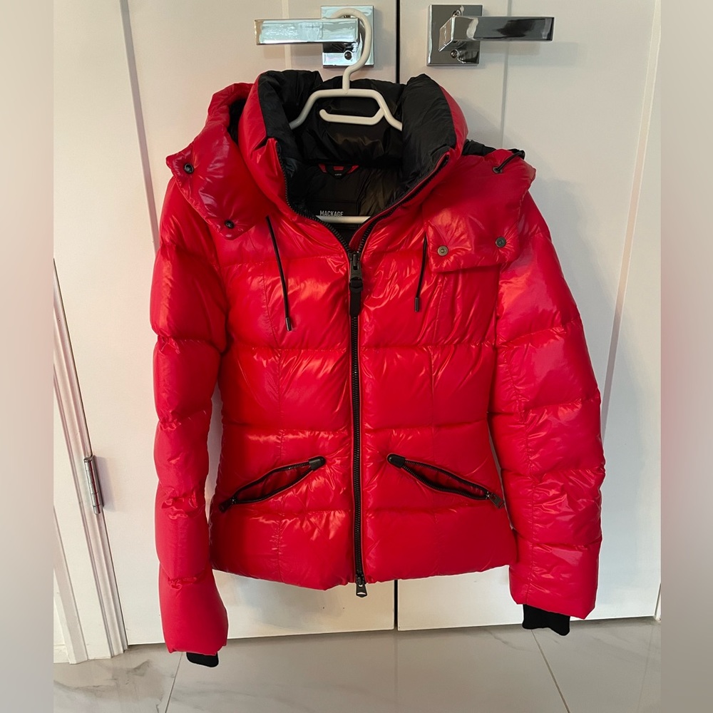 Red light down Mackage Madalyn jacket